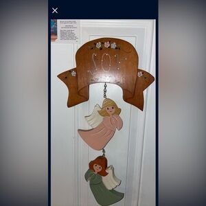 Rustic Brown Wooden Angel Wall Art